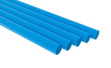 Tubes PVC pipes on white background illustration 3D rendering
