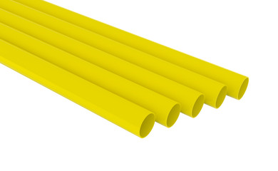 Tubes PVC pipes on white background illustration 3D rendering