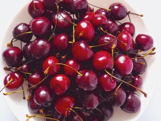 Obraz na płótnie Canvas bunch of ripe cherries