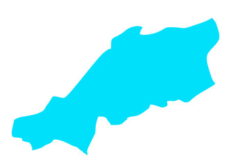 Chugoku region map in Japan