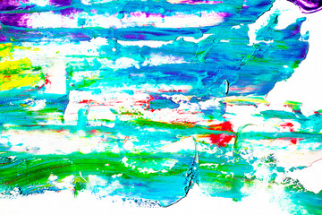 Hand drawn oil painting. Abstract art background. Oil painting on canvas. Color texture. Fragment of artwork. Spots of paint. Brushstrokes of paint. Modern art. isolated over white background