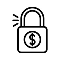 lock with dollar sign editable outline icon in business and investment.