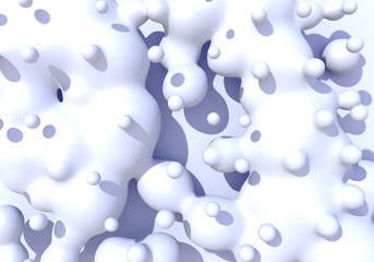 Abstract background with white milk drops boiling