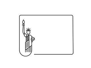 USA Statue of Liberty Landmark. Patriotic America vector illustration