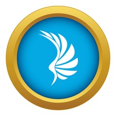 Wing icon blue vector isolated on white background for any design