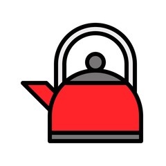 Obraz premium hot kettle handle pot editable outline icon in filled design.