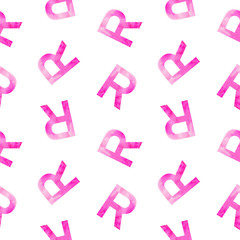 Seamless pattern with letters R