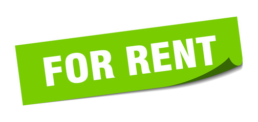 for rent sticker. for rent square isolated sign. for rent