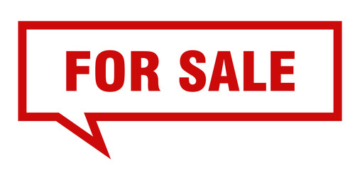 for sale sign. for sale square speech bubble. for sale