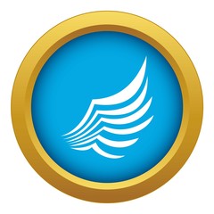 Wing icon blue vector isolated on white background for any design