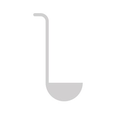 ladle soup restaurant related flat design icon.