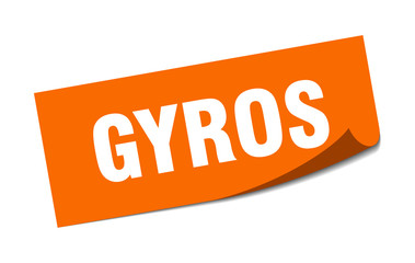 gyros sticker. gyros square isolated sign. gyros