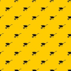 Wheelbarrow pattern seamless vector repeat geometric yellow for any design