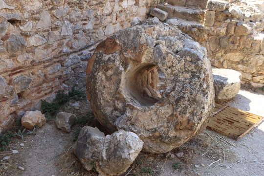 Argos, Greece - 25 July 2019: the fortress on Mount Larissa in Argos in the Peloponnese