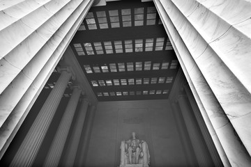 Tall Columns Abraham Lincoln Statue Memorial Washington DC