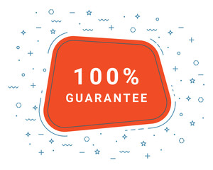 100 Percent Guarantee Speech Bubble Banner Sign, Design Template. Business Label Promo Offer. Eps 10