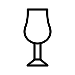 wine or champagne glass, restaurant editable outline icon