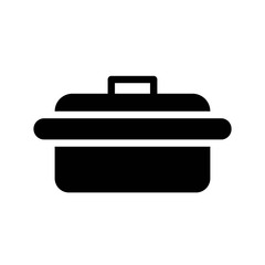 Pot, kitchen utensils restaurant solid black icon.