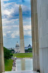 Obraz premium Columns Washington Monument Capitol Hill Lincoln Memorial Washington DC