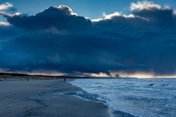 Dark clouds over Baltic sea at Liepaja, Latvia.