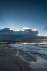 Dark clouds over Baltic sea at Liepaja, Latvia.