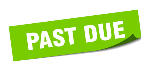 past due sticker. past due square isolated sign. past due