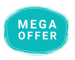 Mega Offer, Speech Bubble Banner, Element Design Template, App Icon, Vector Illustration. Eps 10