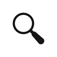 Search icon. Magnifying glass icon, vector magnifier or loupe sign.