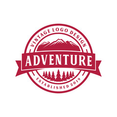 Mountain logo monogram style - outdoor wildlife nature everest rocky