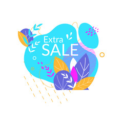 Extra Sale Banner with Cute Abstract Background