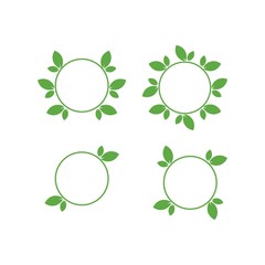 Logos of green leaf ecology nature element vector