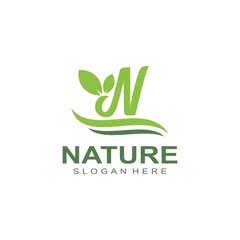 Logos of green leaf ecology nature element vector