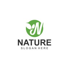 Logos of green leaf ecology nature element vector