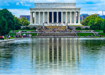 Reflecting Pool Reflection Abraham Lincoln Memorial Washington DC