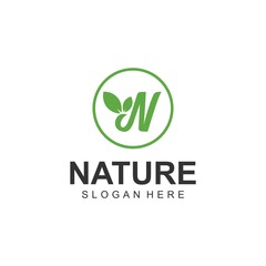 Logos of green leaf ecology nature element vector