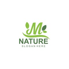 Logos of green leaf ecology nature element vector