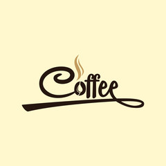 logotype of coffee logo with beans in letter O