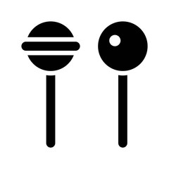 sweet lollipop candy Xmas black solid design icon.