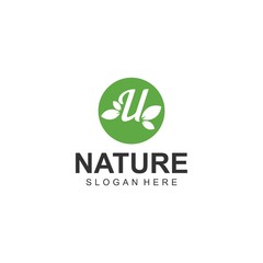 Logos of green leaf ecology nature element vector