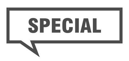 special sign. special square speech bubble. special