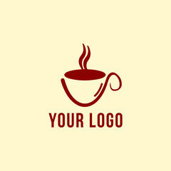minimalist coffee cup logo template