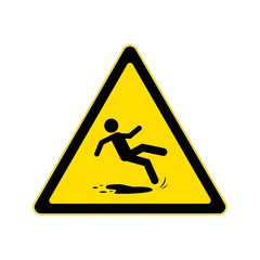 Beware slippery surface sign