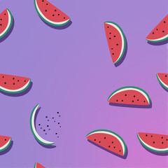 Watermelon vector background - futuristic color - summer food background