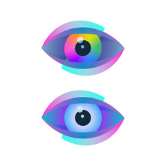 Digital optical icons with eyeballs