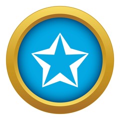 Star icon blue vector isolated on white background for any design