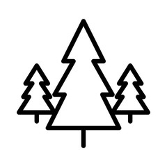 pine tree Xmas editable outline icon.