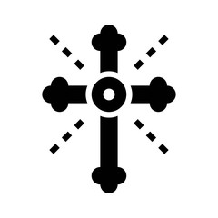 christian sign of God Xmas black solid icon.
