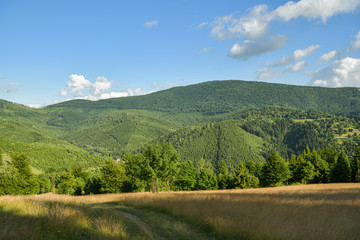 Fototapeta na wymiar Velka Raca peak, dominant symbol of Kysucke Beskydy mountains close to Oscadnica