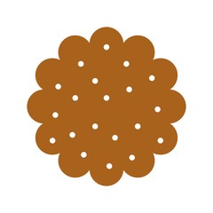 chocolate tasty brownie cookie Christmas flat design icon.