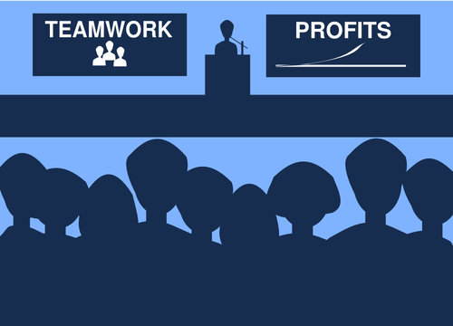 Vortrag &uuml;ber Teamwork und Ums&auml;tze
